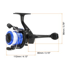 PATIKIL Fishing Reel, Ultralight Saltwater Reel with 60m Fishing Lines Left/Right Interchangeable Handle 5.2:1 Gear Ratio for Freshwater Saltwater Ice Fishing, Black, Blue