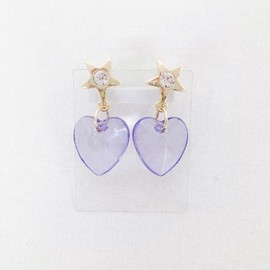minacute Star & Heart Earrings Purple Q3244