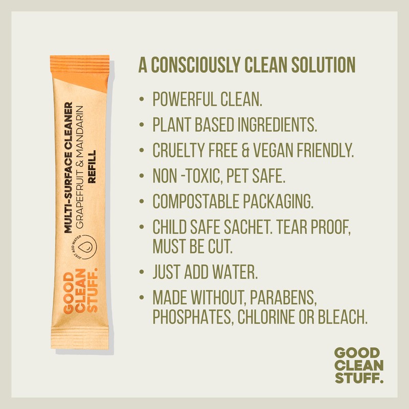 Good Clean Stuff Multi-Purpose Home Cleaning Refill Sachets,10 x High