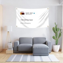 ENMOON Funny twitter Flag Tapestry - I be taking naps Tapestry 3x5Ft College Dorm Bedroom Man Cave Decor