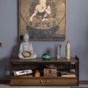 ILWorkTLs Low 3-Tier Meditation Table with Drawer,Bamboo Altar Tables,Puja Desks,Tatami