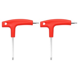 sourcing map 2pcs Golf Spike Wrench Tool T20 T25 Golf Torque Wrench Stainless Steel Golf Head Adjustment Tool Golf Driver Torque Tool with Plastic Handle for Golf Club Driver Shaft Adapter, Red