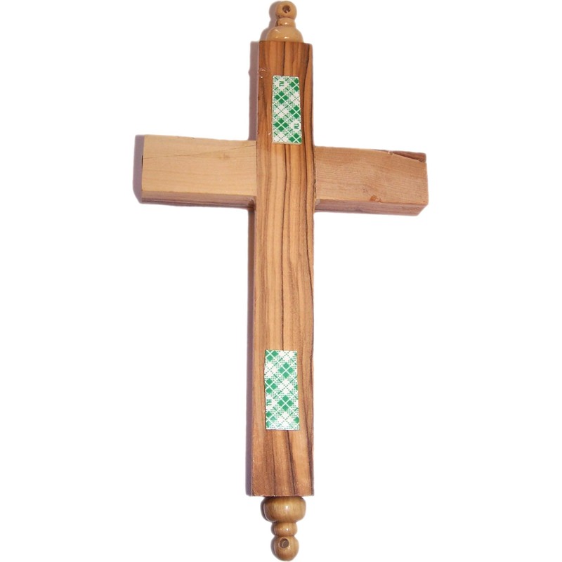Holy Land Market Hanging Olive Wood Guardian Cross for Family