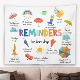MNOSAIOO Mental Health Colorful Wall Tapestry Hanging for Classroom Kids, Reminders Tapestry, Inspirational Motivational Cute Tapestries Wall Decor for Bedroom Therapy Office School Counselor Home 60x50 in