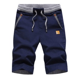 ZOXOZ Men's Summer Leisure Chino Stretch Cotton Shorts with Pockets, navy blue