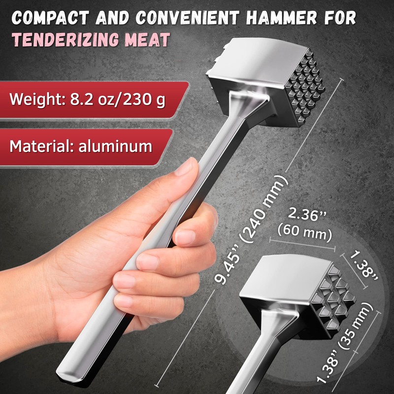Meat Tenderizer 1 pcs Aluminium Mallet Dual-Sided - Tenderizer Tool