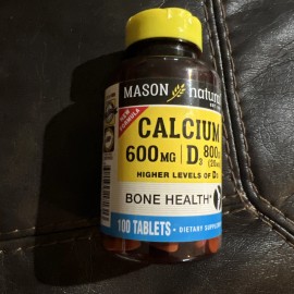 Mason Natural Calcium 600MG / D3 800IU (20mcg) 100 Tablets Mason Natural