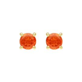 Ivy Gems 9ct Yellow Gold Fire Opal Stud Earrings
