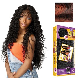 Sensationnel Butta Lace 90Sbangs Wigs - Unit 916 Glueless Wide Deep Center Part Synthetic Preplucked Hairline (BALAYAGECOPPER)