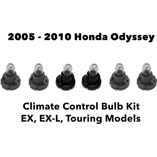 Genuine OEM Honda Odyssey (Set of 6 Bulbs) Heater A/C Climate Control Light Bulb Kit (EX, EX-L, Touring) 2005-2010