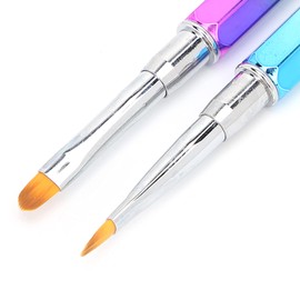 2 Pinceles de Gel UV de Doble Punta, Pincel de Uñas de Gel UV de Diseño 2 en 1 Y Espátula de Acero Inoxidable, Pincel de Uñas de Gel Acrílico para Extensión de Uñas Acrílicas