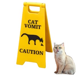 1PCS Cat Vomit Caution Sign - Cat Warning Sign Decoration & 3D Printed Funny Cat Warning Signs, Cat Decor Funny Warning Signs Vomit Caution Sign, Perfect Decorations and Gift for Cat Lovers