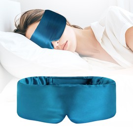 Silk Sleep Mask, Soft 100% Mulberry Silk Eye Mask with Adjustable Headband, Adjustable Sleep Mask for Men and Women, Opaque for Night Sleep, Travel and Nap (Blue)