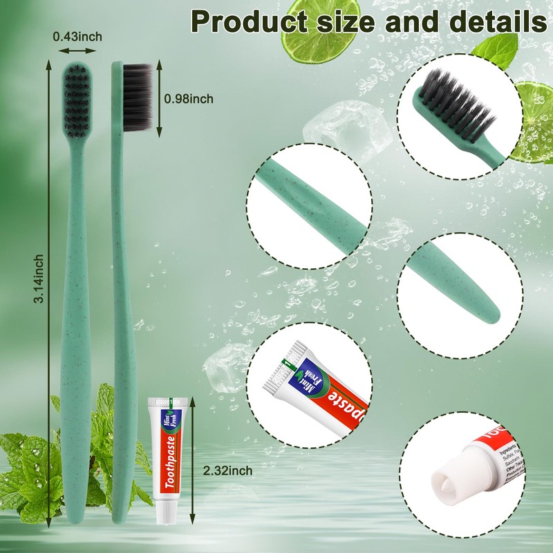 HOFASON Disposable Toothbrushes with Toothpaste 200 Pack, Travel Bulk Toothpaste
