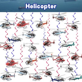 24 Pieces Helicopter Hanging Swirl Helicopter Spiral Ceiling Swirl Decorations Aeroplane Helicopter Hanging Decorations for Helicopter Birthday Decorations Party Accessories