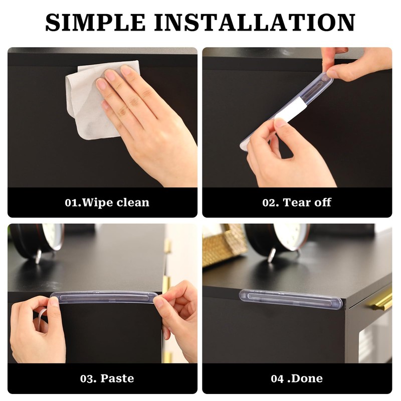 Rubber Chair Wall Protector from Chair Back, 6 Pack Clear