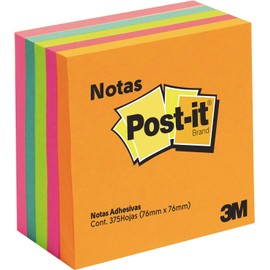 Post-it Notas Adhesivas, Colección Capetown, 7.6cm x 7.6 cm, 5 pads, 75 hojas por pad