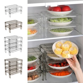 Raksonic Refrigerator Interior Shelves, Easy to Organize, Space Saving, Durable Design, Suitable for Home Kitchens and Office Refrigerators, Suitable for Users of All Ages（Transparent 4-PCS）