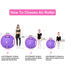 AWSUM 3.3ft L x 2ft Diam Gymnastics Air Roller Tumbling Barrel Backbend Trainer for Gym Inflatable equipment with Electric Pump