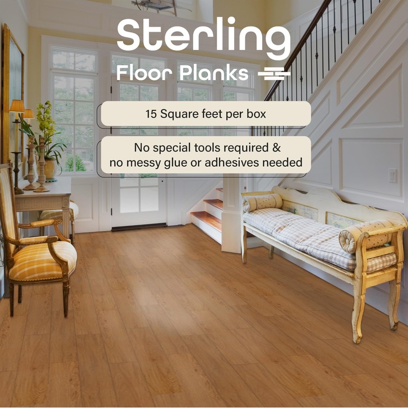 Sterling Vinyl Plank Flooring 2.0mm, 10 Planks - 6" x