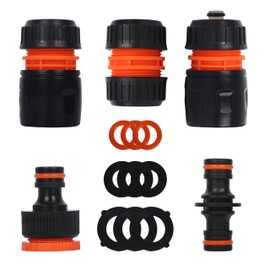 5 Piece Hose Coupling Set, Garden Hose Accessory 1/2 Inch Hose Connection Set with Hose Connector, 1/2 Inch Two Way Coupling, 2-in-1 Tap Connection for Garden Hose Quick Connection