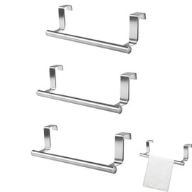 3 Pcs Over Door Towel Rail,Tea Towel Holders for Kitchens Cupboard Drawer Cabinet Over the Door Towel Rail,Practical and Durable Tea Towel Rail,Used for Hanging Towels Tea Towels and Face Towels