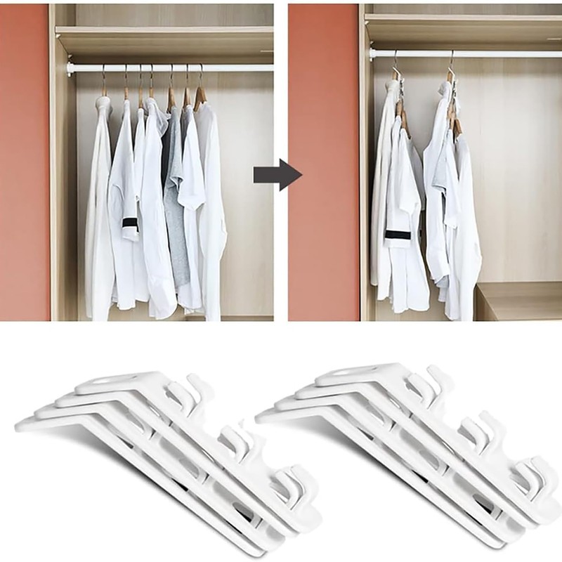 SIXHAOBU Pack of 12 Hooks for Clothes Hangers, Cascading Stacked
