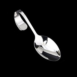 Bluelover Stainless Steel Curved Handle Spoon Fork Cutlery Tableware Ellipse Spoon