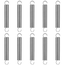 Extension Springs, 10 Pcs Tension Springs, Extended Compressed Springs, Dual Hook Heavy Duty Stainless Steel Replacement Springs for Tents, Awnings, Trampoline-2.75X0.39X0.047inch