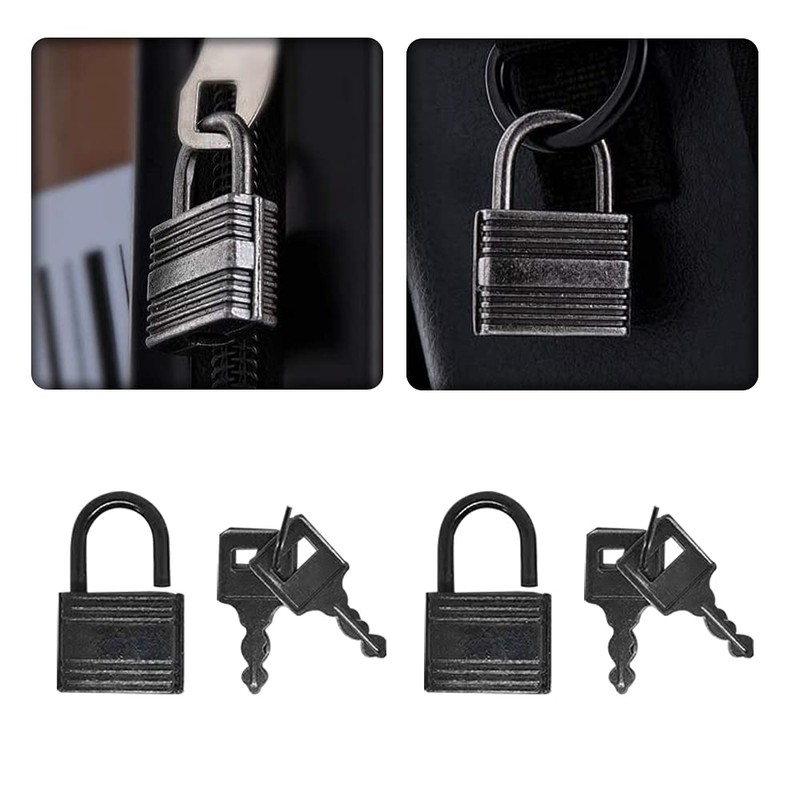 SuKeYuan 10 Pcs Mini PadlocksCute Diary Padlocks Black Small Luggage