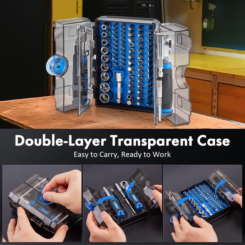 XOOL 78-Piece Ratchet Wrench & Screwdriver Tool Set with Metric