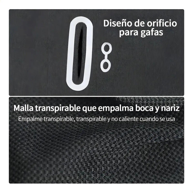 2 Pack Balaclava Negro Unisex Pasamontañas Térmico Uv+ Moto
