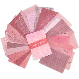 Dizdkizd Scrapbook Paper and Mesh Fabric Pack, 22 Sheets Retro Matte Rose Pink Craft Paper for Journaling, Photo Album, Scrapbooking, 4.0 × 5.5 Inches