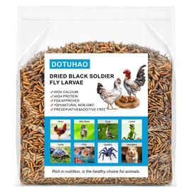 DOTUHAO Dried Black Soldier Fly Larvae 2 LB,Chicken Feed, Hamster Food,More Calcium Than Dried Mealworms High-Protein Chickens Treats, Food for Wild Birds, Ducks, Layer Hens(2 LB)