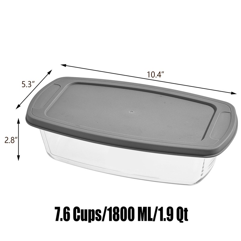 Cheeren 1Pack 1.9 Qt Glass Loaf Pan with Lids-Oven, Dishwasher,
