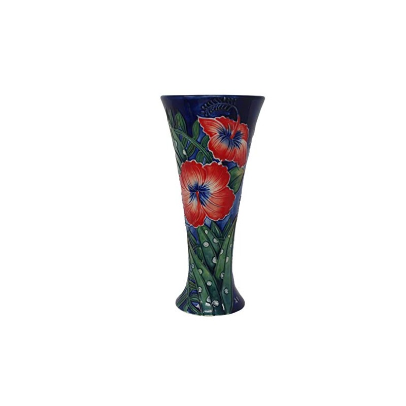 Hibiscus - 8 inch tall Crater Vase
