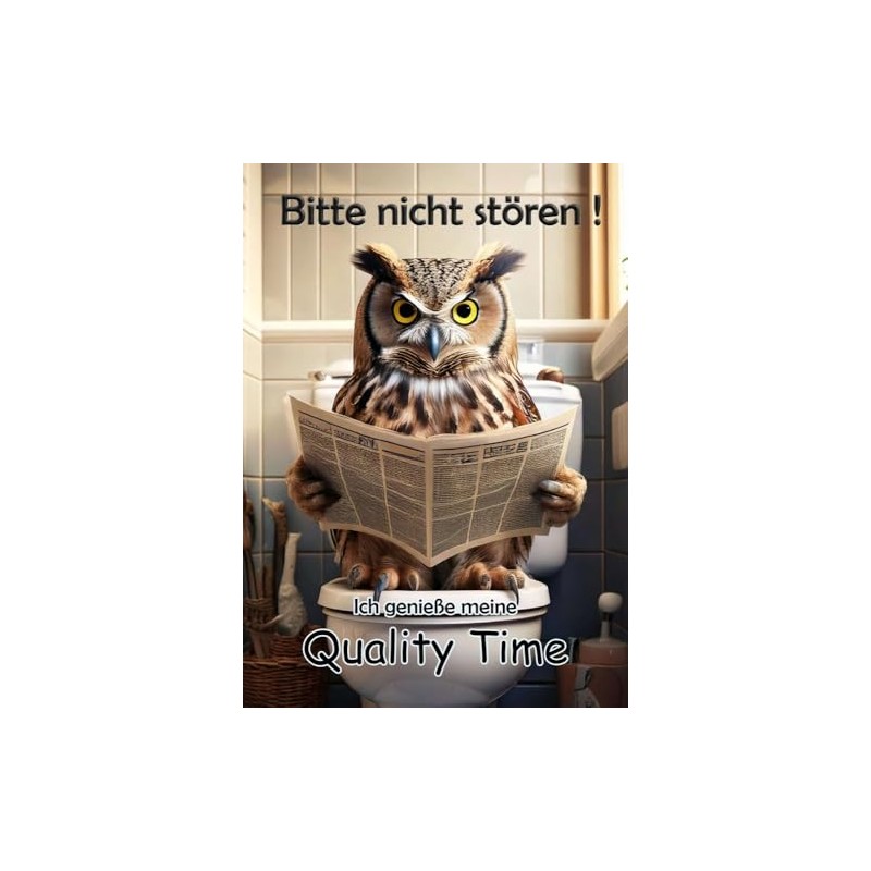 Blechschild Humor Aluminium 20x30cm - auf der Toilette mit Zeitung