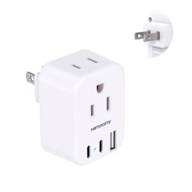 US to Japan Plug Adapter, HANYCONY Japan Power Travel Adpter with 2 Outlets 3 USB Ports(2 USB C), Type A Plug Adapter for Amercian USA to Japanese China Canada Mexico Philippines Peru