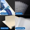 Sooez 30-Pocket Binder with Plastic Sleeves 9x12 (Ivory), Heavy Duty