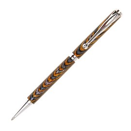 Lanier Pens Slimline Twist Pen - Rhodium - Goldrush Color Grain