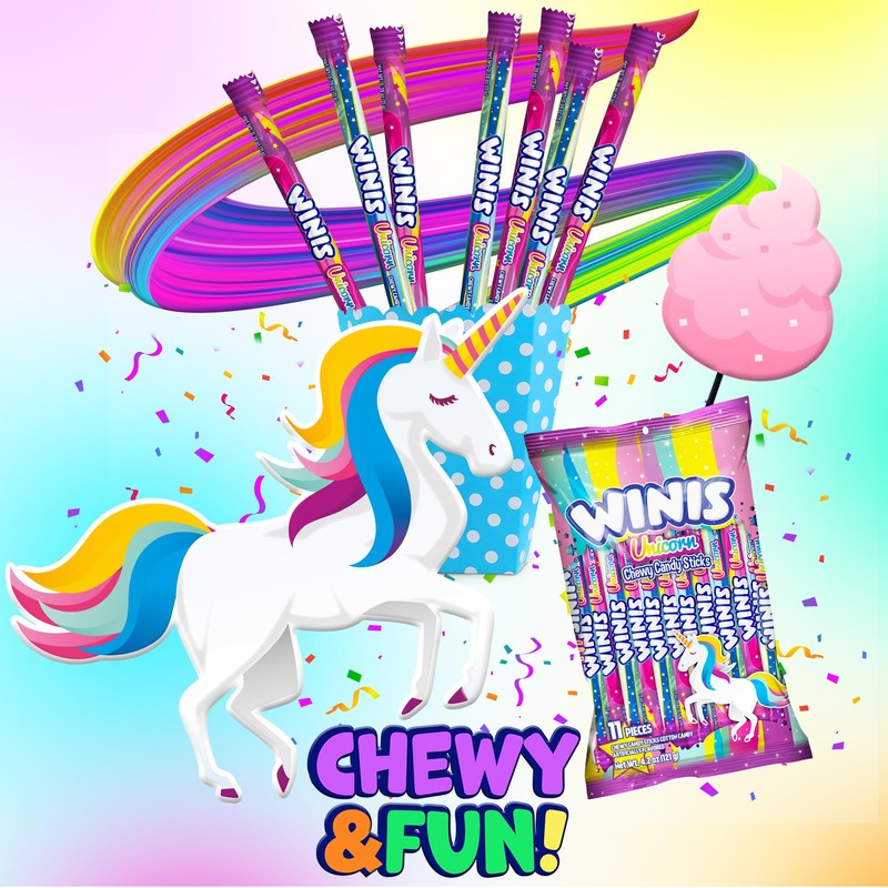 Winis Unicorn | Chewy Candy Swirl | Cotton-Candy Flavored |