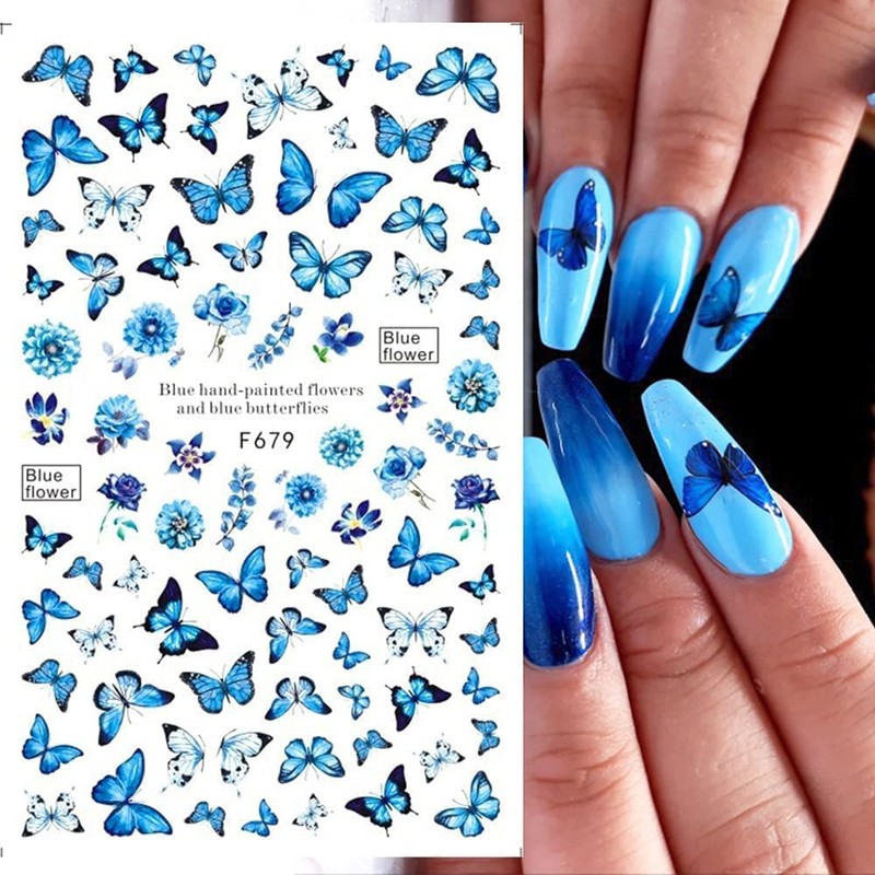 LANODO 8 Pcs Cute 3D Nail Stickers Sticking Paper Beautiful
