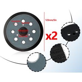 KAPSING Pack of 2 5 inch/12.7 cm Sanding Discs, Sanding Disc, 8 Hole Compatible with Makita Random Orbital Sander, Orbital Sander BO5021/BO5041/BBO180/DBO180/MT924