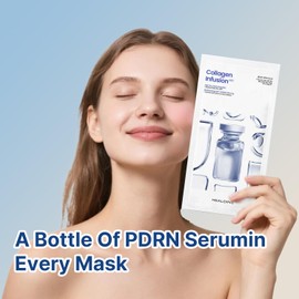 HEALOINE Bio-Collagen Real Deep Facial Mask Overnight Korea Hydrating Collagen Face Masks Pore Minimizing, Elasticity Improvement Hydrogel Sheet Mask for All Skin Type Skincare 5 Pack