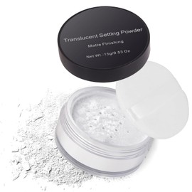Talc-Free Setting Powder with Sifter,Long Lasting Loose Face Powder,Translucent Powder Colorset Powder