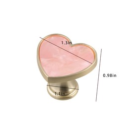 zaoalife 4 Pack Gold Knobs for Dresser Drawers,Heart Shape Cabinet Dresser Drawers Kitchen Hardware Door Knobs,Brushed Brass Pull Handles
