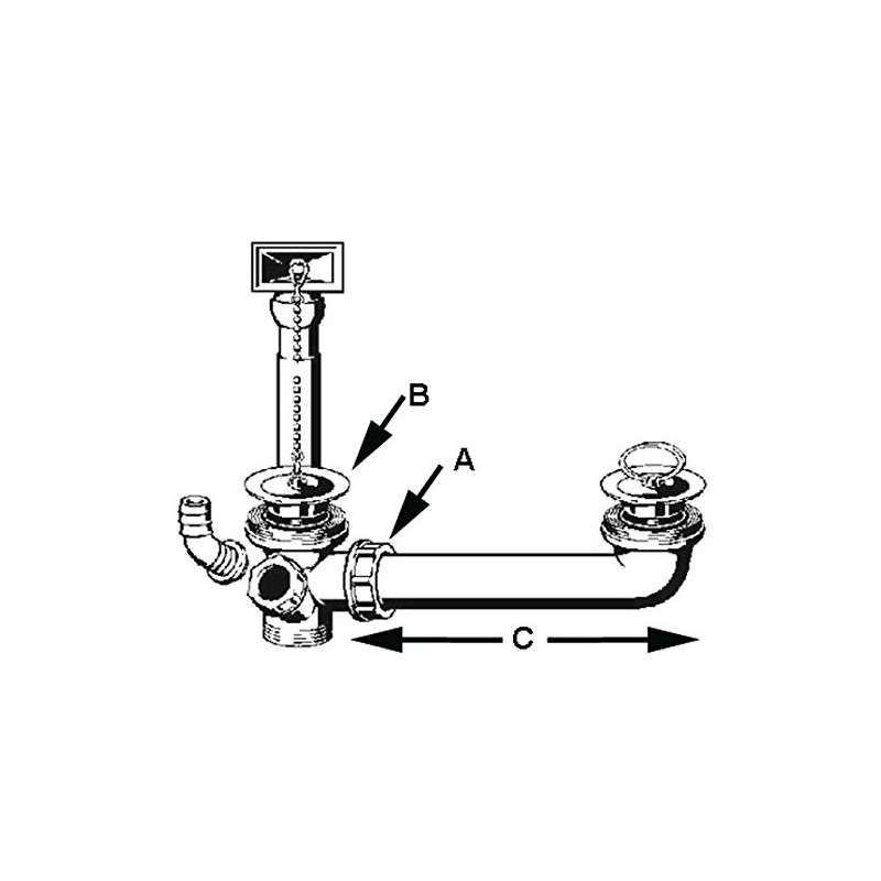 Viega Drain and overflow set, 1 1/2 inch, W 70