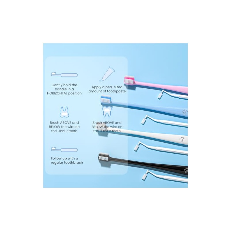 Y-kelin Cepillo de dientes de ortodoncia en forma de V,