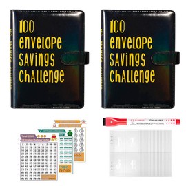 100 Envelope Money Saving Challenge  Budget Binder with Cash Envelopes | Upgraded Finance Organizer for Savings Goals | Personal Finance & Budgeting Hack #MoneySavingChallenge #BudgetGoals #FinancialOrganizer:_2pcs black