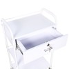 HAPPCUCOE 3-Tier Salon Cart with Lockable Drawers,Beauty Trolley Cart with